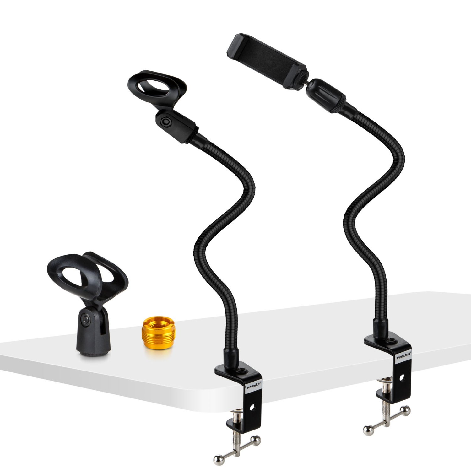 S-R02 Desktop Microphone Stand Flexible Gooseneck Universal 3/8 "5/8" Metal Screw Adapter Compatible with S h R E Other