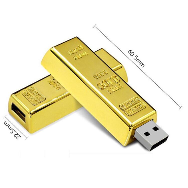 Gold metal strip 16 GB USB 2.0 flash drive, 8 GB thumb Pendrive memory stick USB flash drive