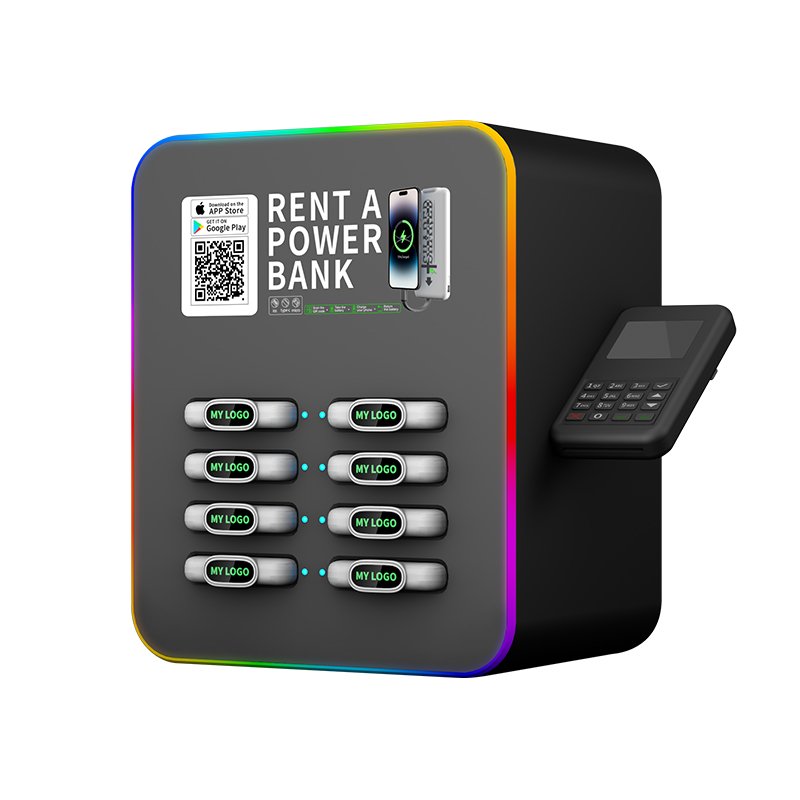 The best combination of restaurant advertising and airport phone charging rental, vending machine, portable charger rental, power station